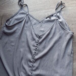 Gray Polka Dot Button-Down Camisole